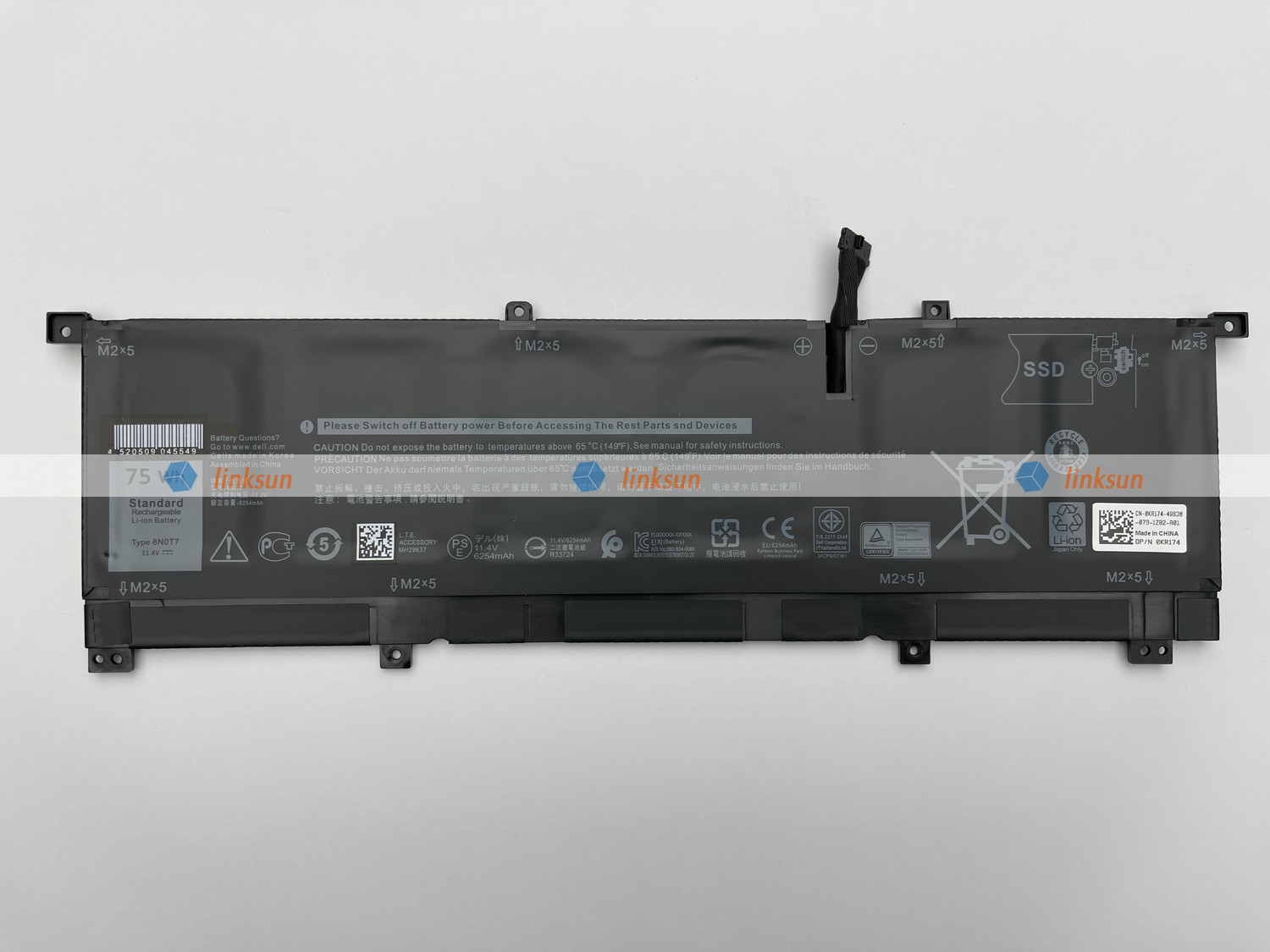 8N0T7 battery front