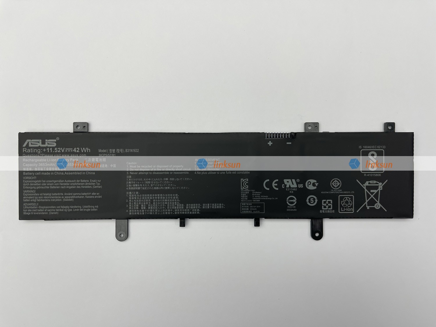 B31N1632 battery front