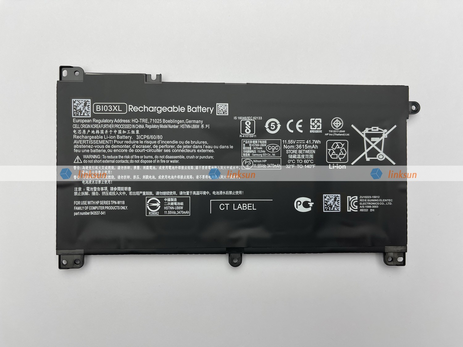 HP BI03XL battery front