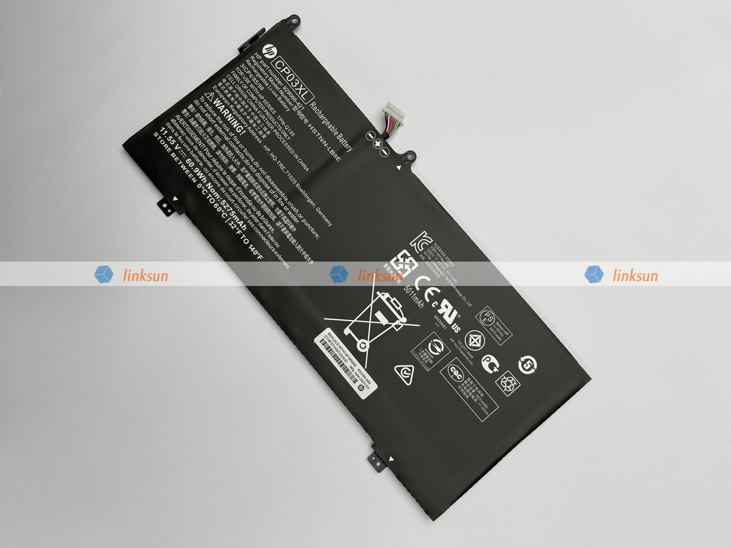 HP CP03XL battery inclined