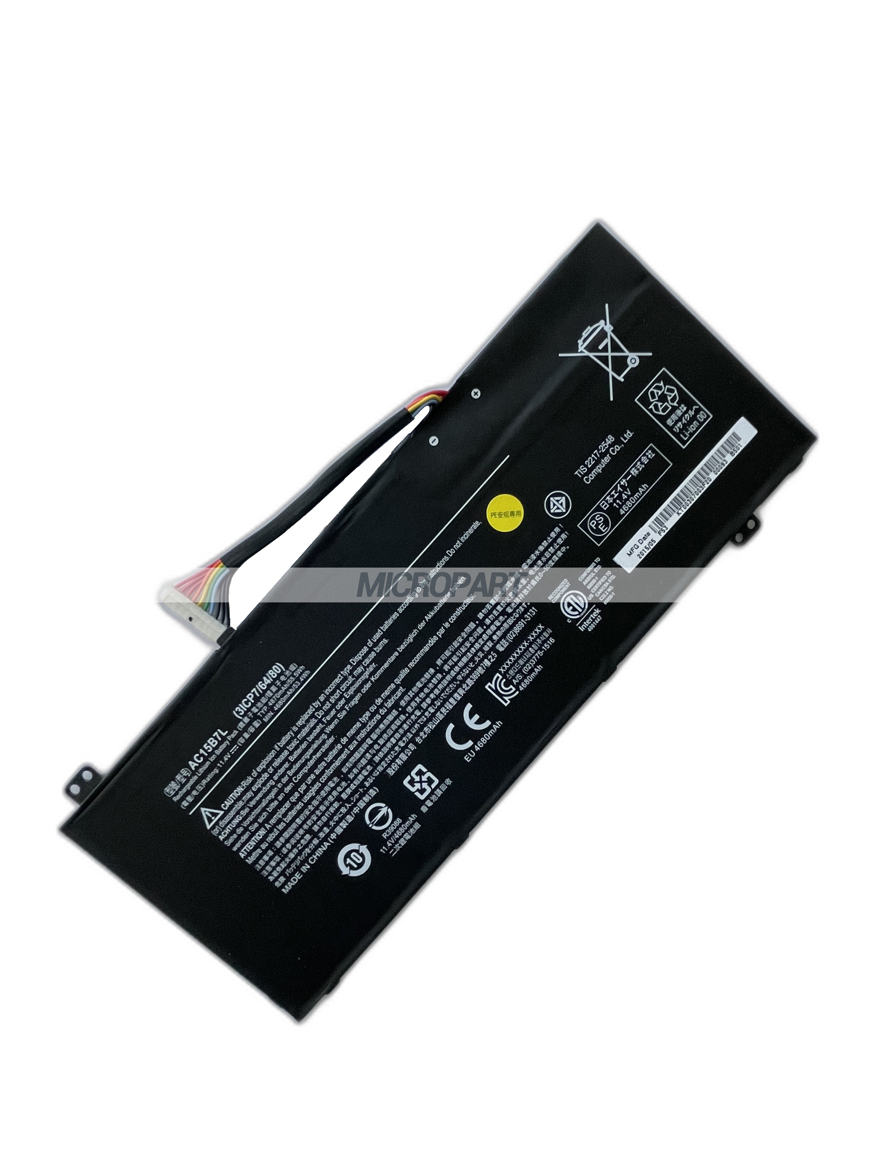 Li-ion AC15B7L Laptop Battery Replacement for Aspire V15 Nitro VN7-571G Aspire V17 Nitro VN7-791G