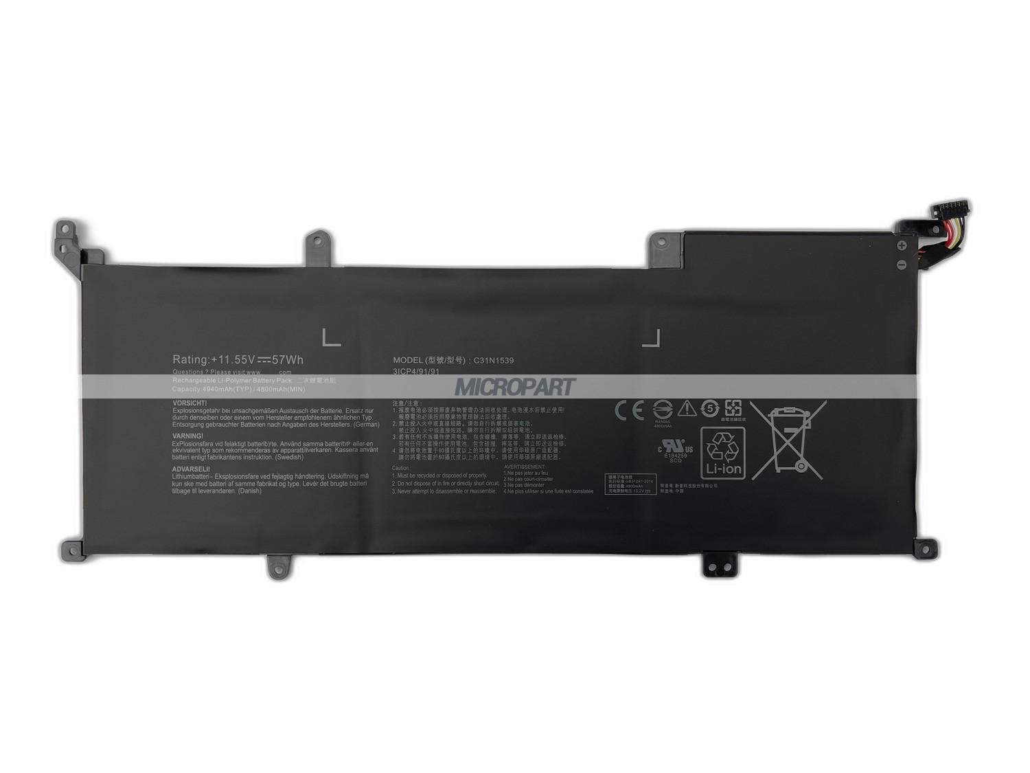 Li-Polymer C31N1539 Battery Replacement for ZenBook UX305UA Laptops