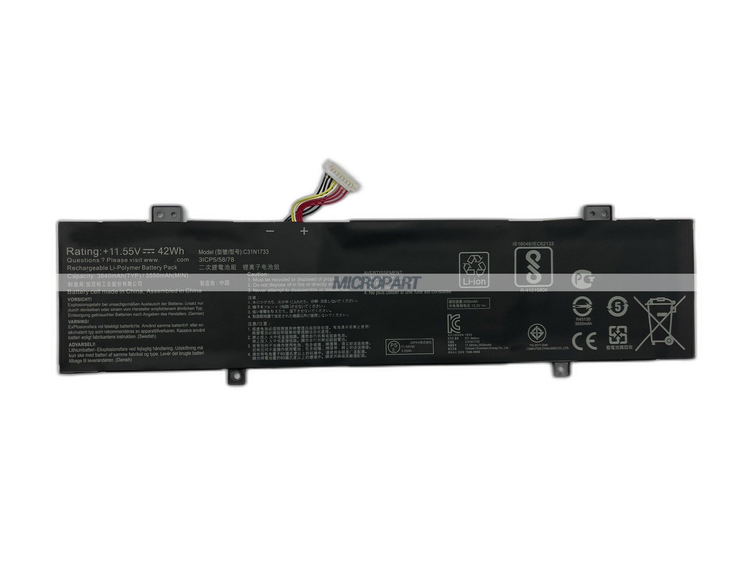 Li-Polymer C31N1733 Battery Replacement for VivoBook Flip 14 TP412UA Laptops
