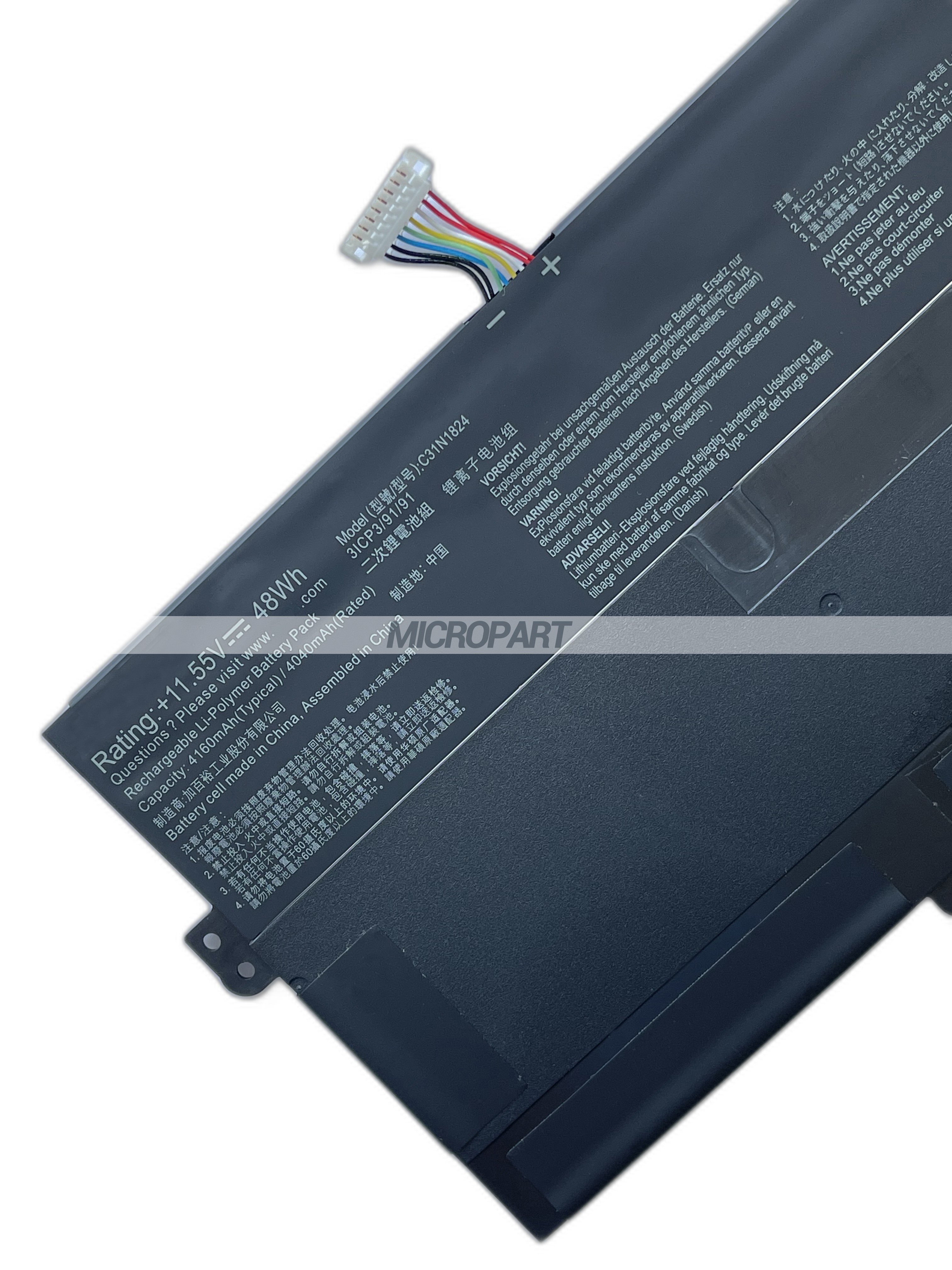 Li-Polymer C31N1824 Battery Replacement for Chromebook Flip C434TA Laptops