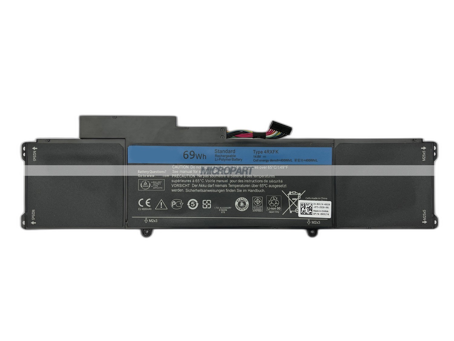 69Wh 4RXFK Replacement Laptop Battery for XPS 14 L421X
