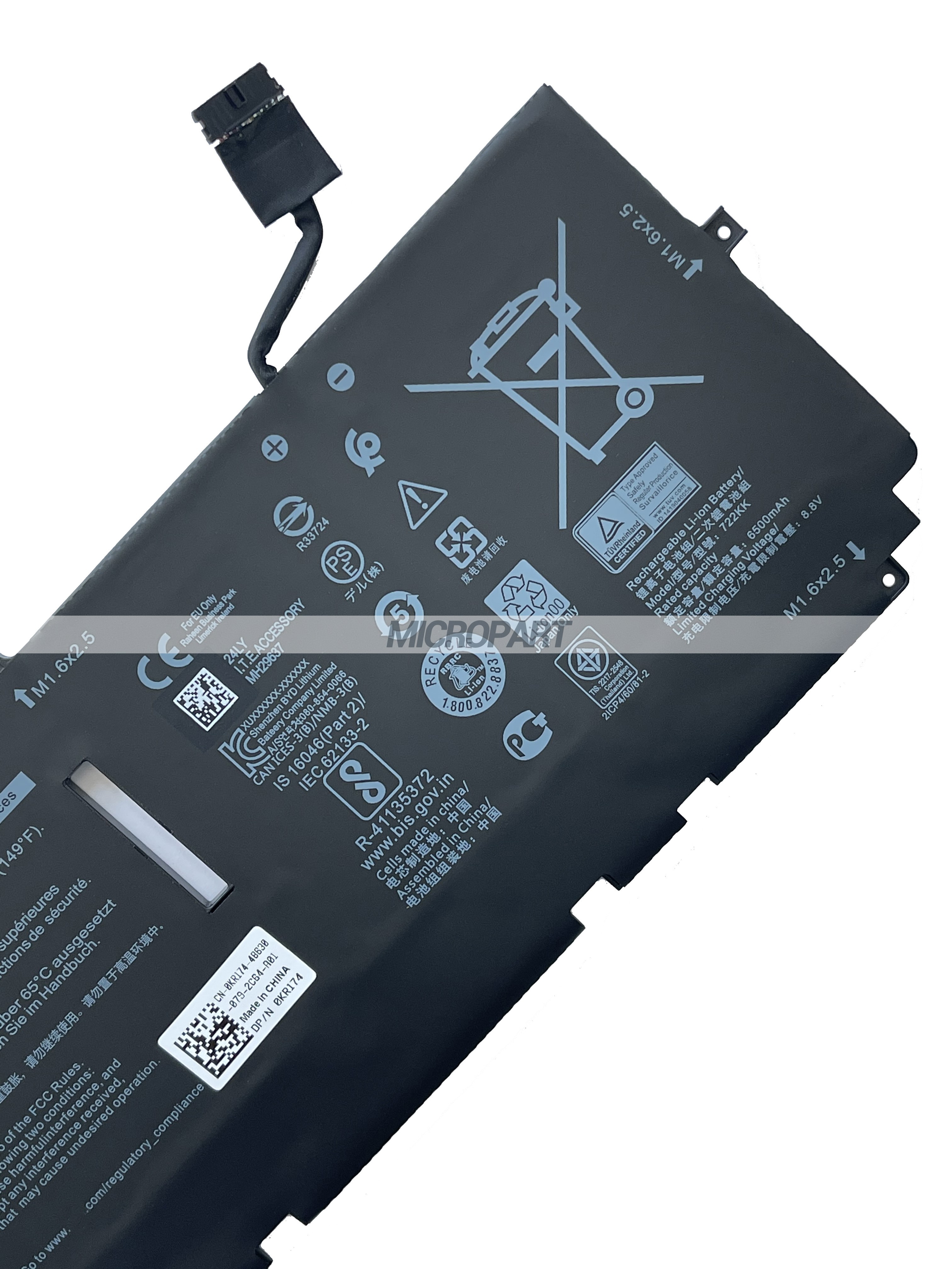 52Wh 722KK Replacement Laptop Battery for XPS 13 9300 XPS 13 9380