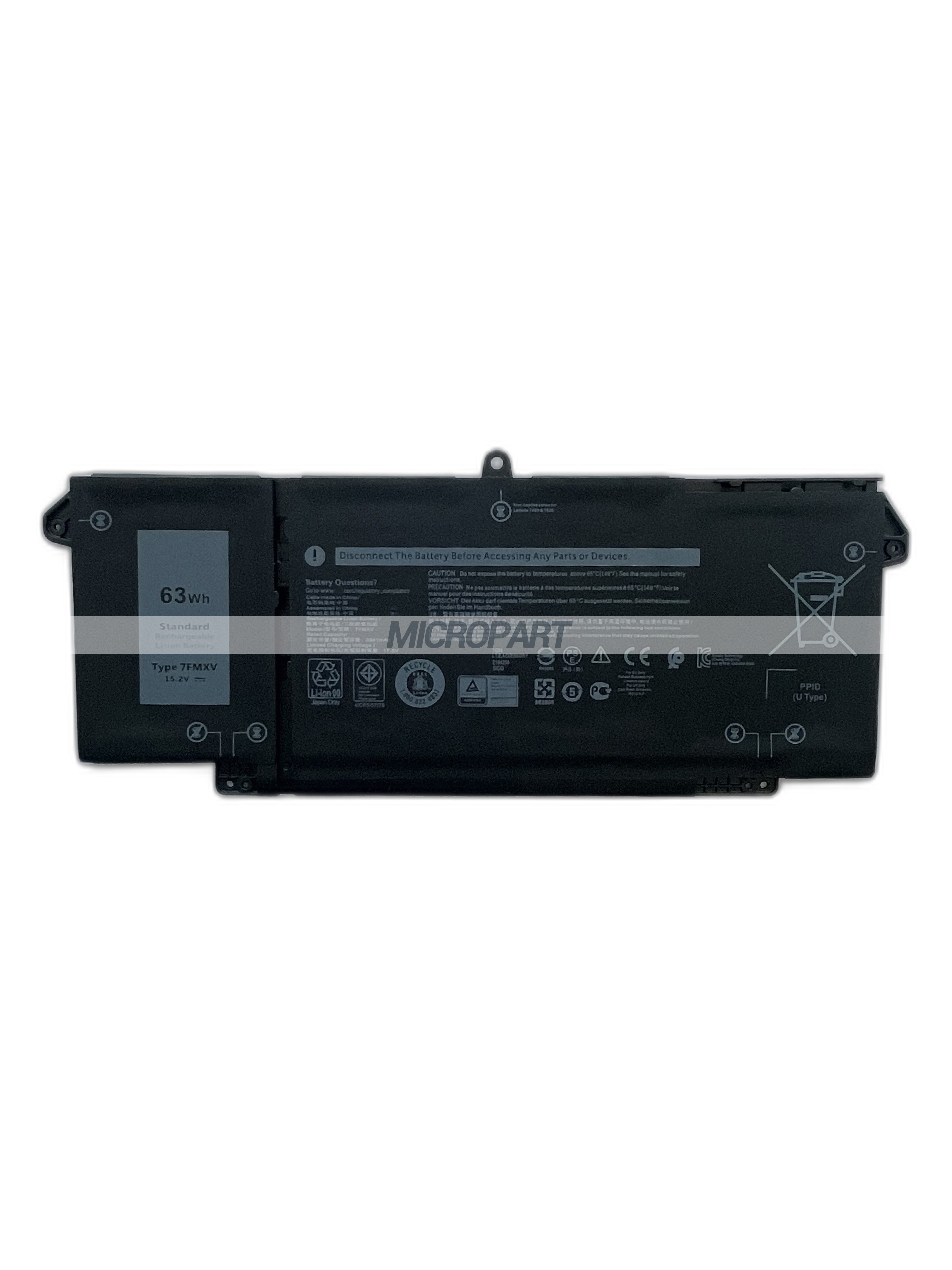 63Wh 7FMXV Replacement Laptop Battery for Latitude 13 5320 Latitude 13 5320 2-in-1 Latitude 13 7320 Latitude 14 7420 Latitude 15 7520