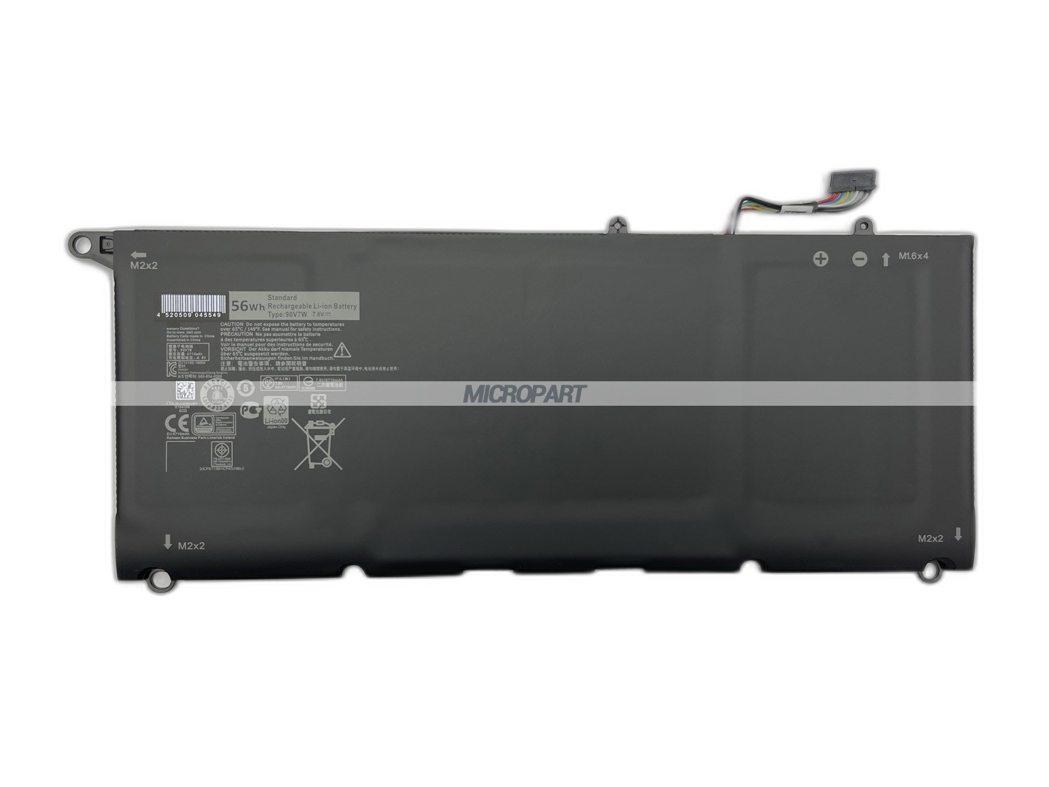 56Wh 90V7W Replacement Laptop Battery for XPS 13 9343 XPS 13 9350