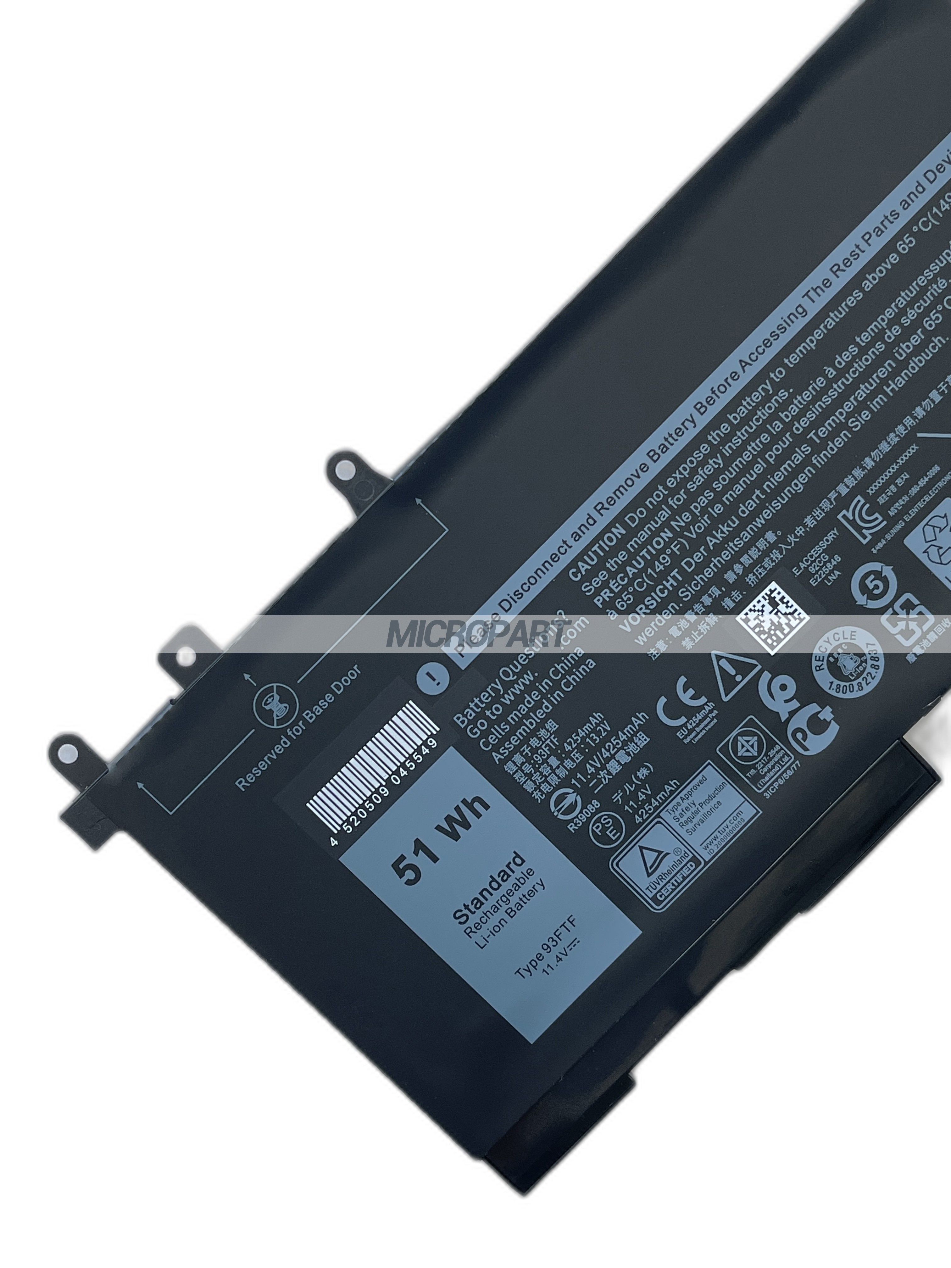 51Wh 93FTF Replacement Laptop Battery for Latitude 5280 5288 5290 5480 5488 5580 5590