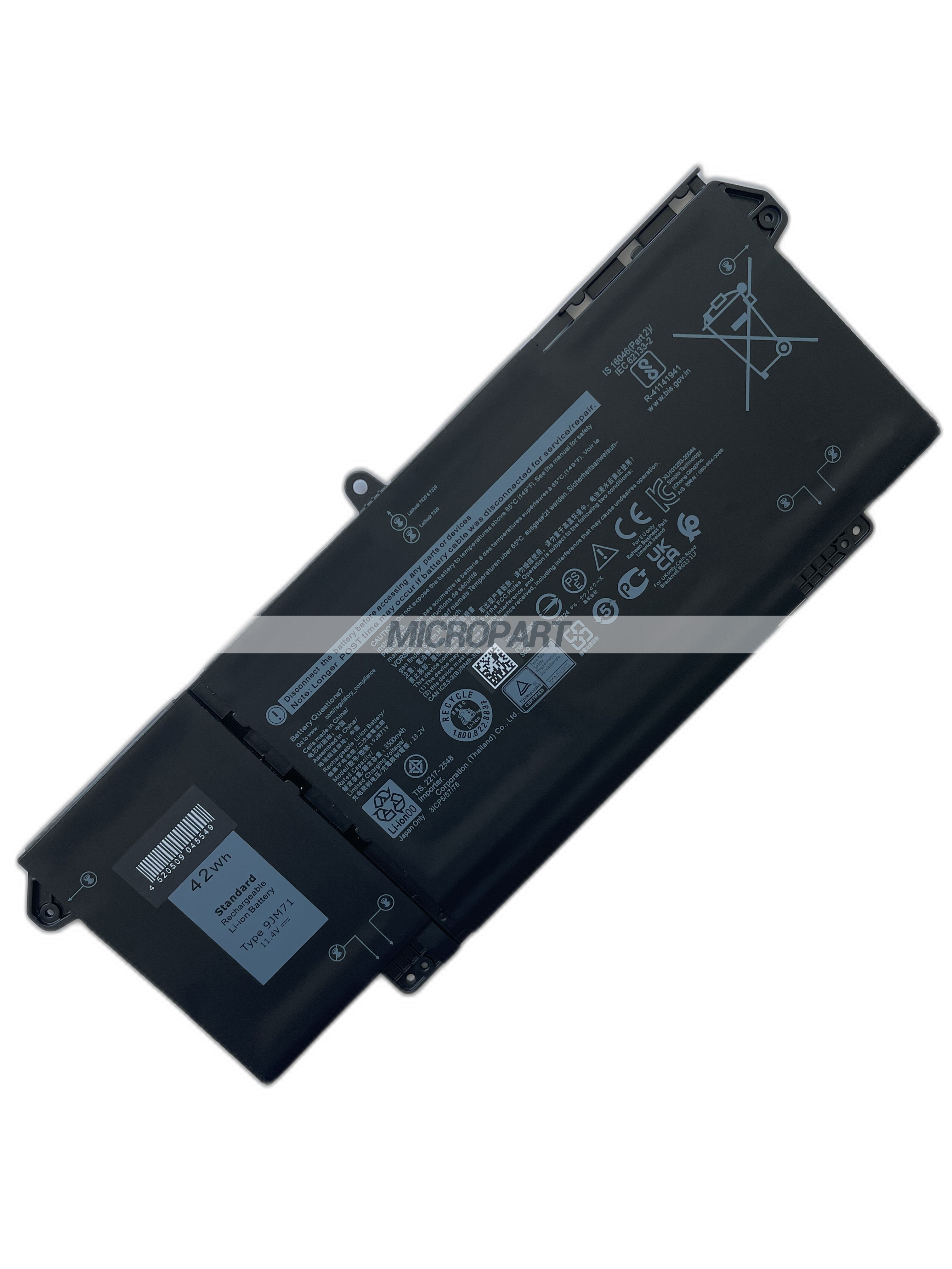 42Wh 9JM71 Replacement Laptop Battery for Latitude 13 5320 Latitude 13 5320 2-in-1 Latitude 13 7320 Latitude 14 7420 Latitude 15 7520