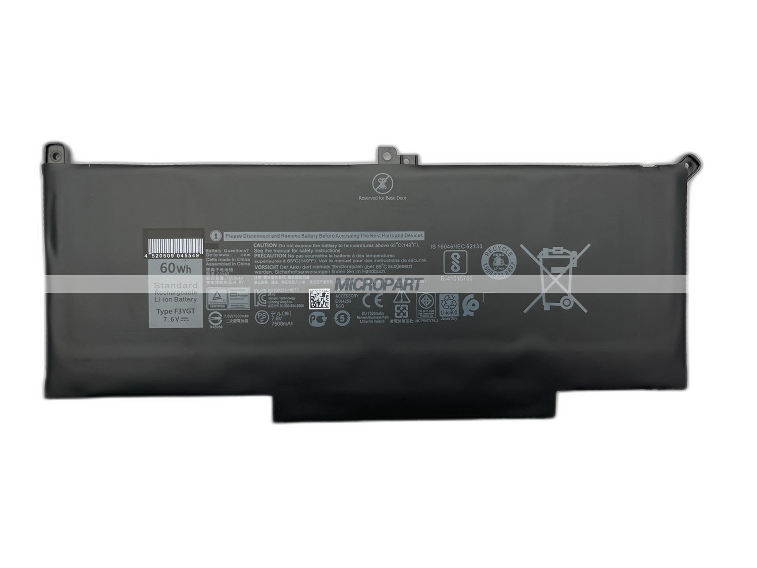 60Wh F3YGT Replacement Laptop Battery for Latitude 12 7280 7290 Latitude 13 7380 7390 Latitude 14 7480 7490