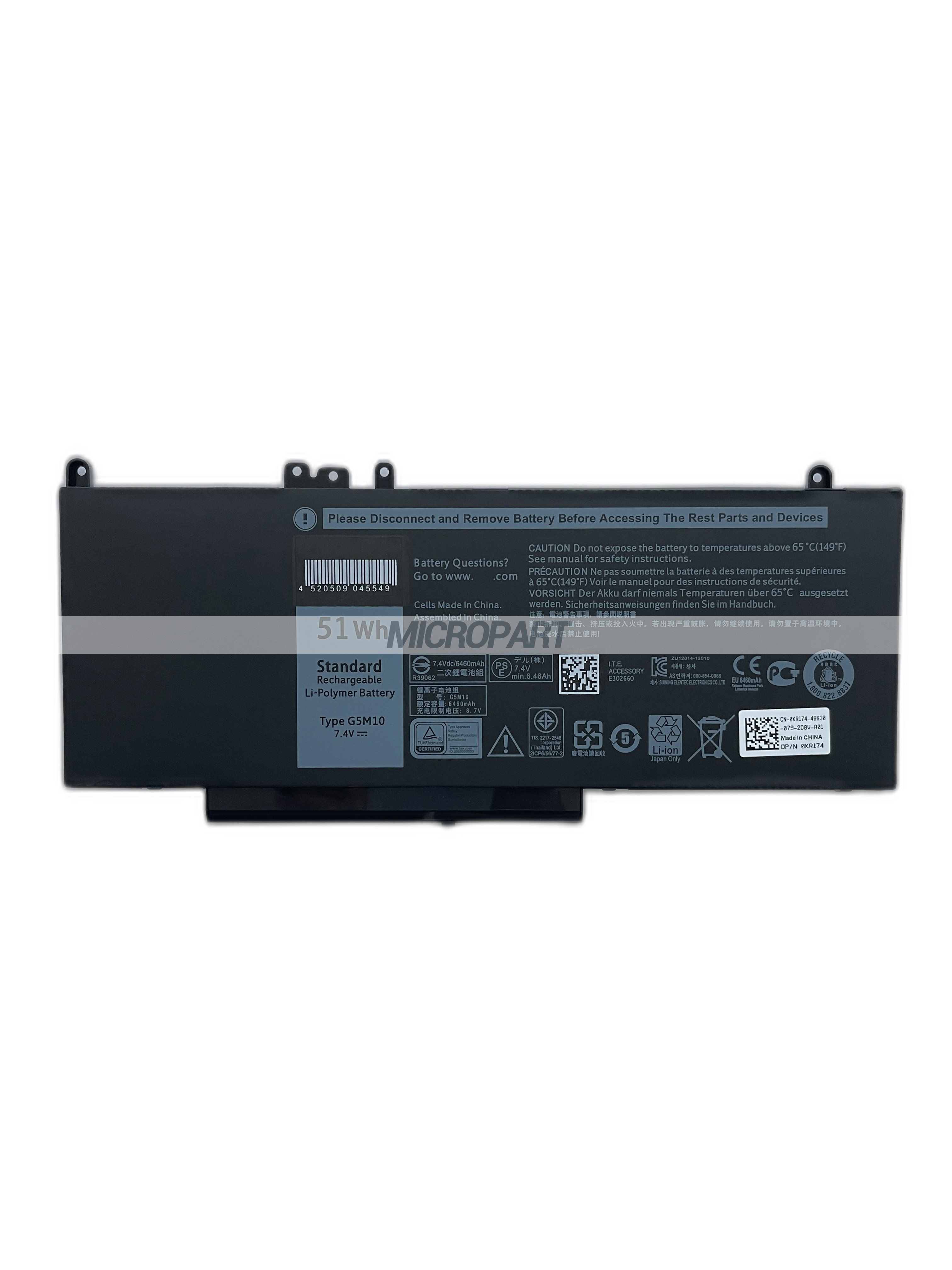 51Wh G5M10 Replacement Laptop Battery for Latitude 3550 Latitude E3450 E3550 E5450 E5550