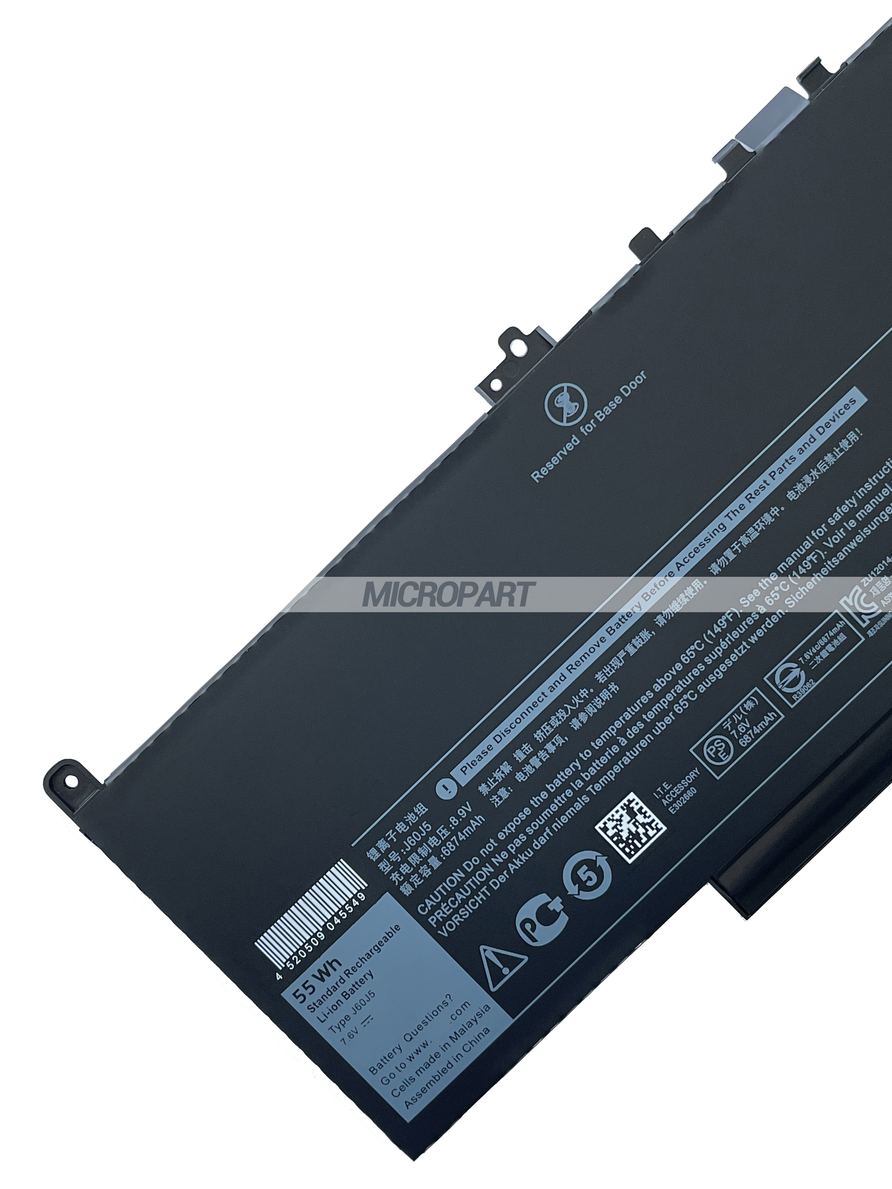 55Wh J60J5 Replacement Laptop Battery for Latitude E7270 Latitude E7470