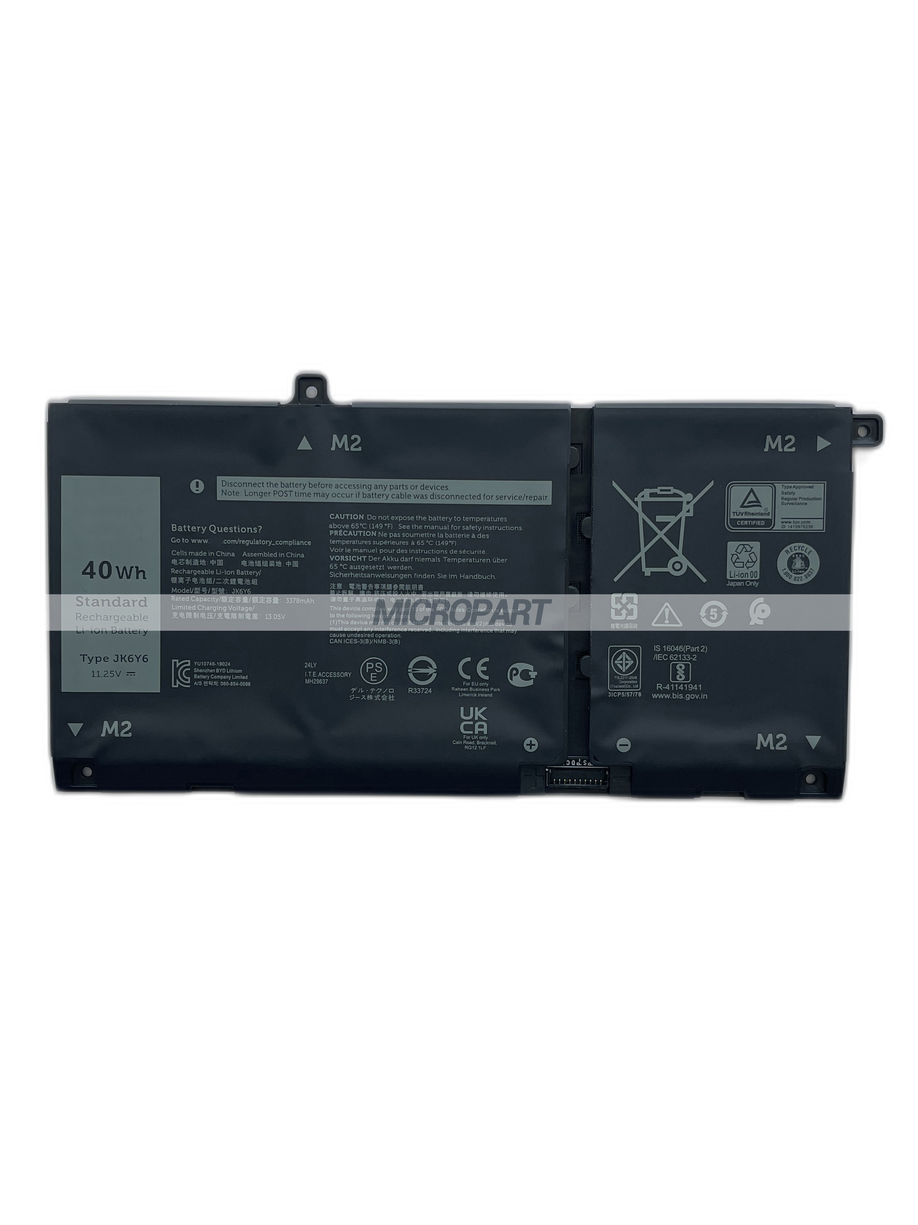 40Wh JK6Y6 Replacement Laptop Battery for Inspiron 13 5301 Inspiron 14 5406 2-in-1 Latitude 15 3510 Vostro 14 5402