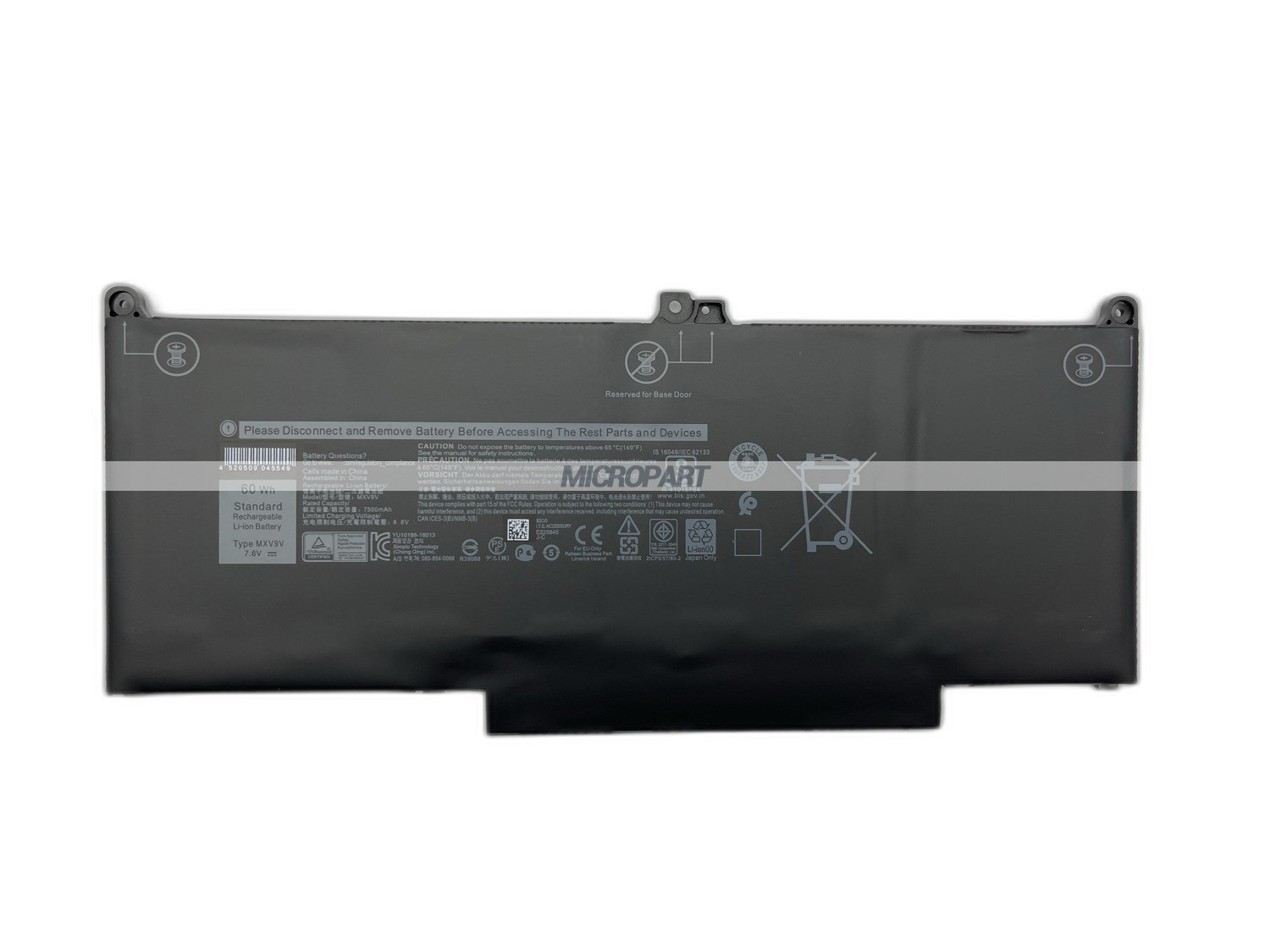 60Wh MXV9V Replacement Laptop Battery for Inspiron 13 7300 7306 Latitude 13 5300 7300 Latitude 14 7400