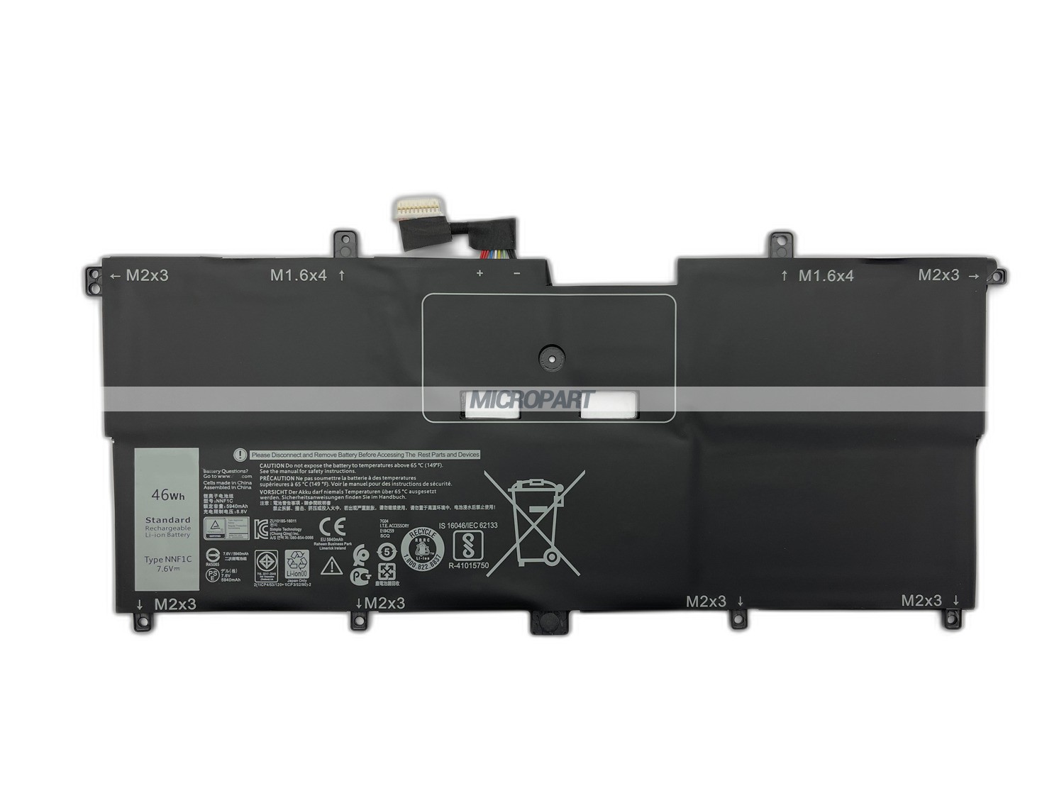 46Wh NNF1C Replacement Laptop Battery for XPS 13 9365