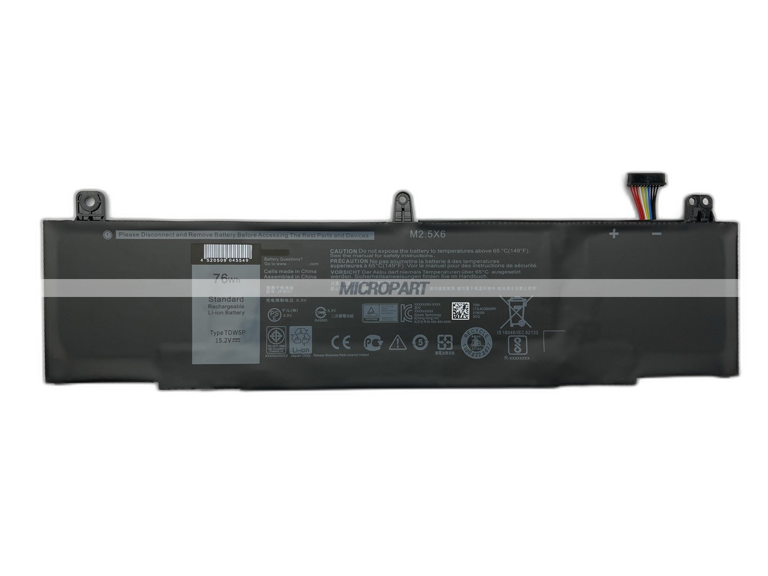 76Wh TDW5P Replacement Laptop Battery for Alienware 13 Alienware 13 R3