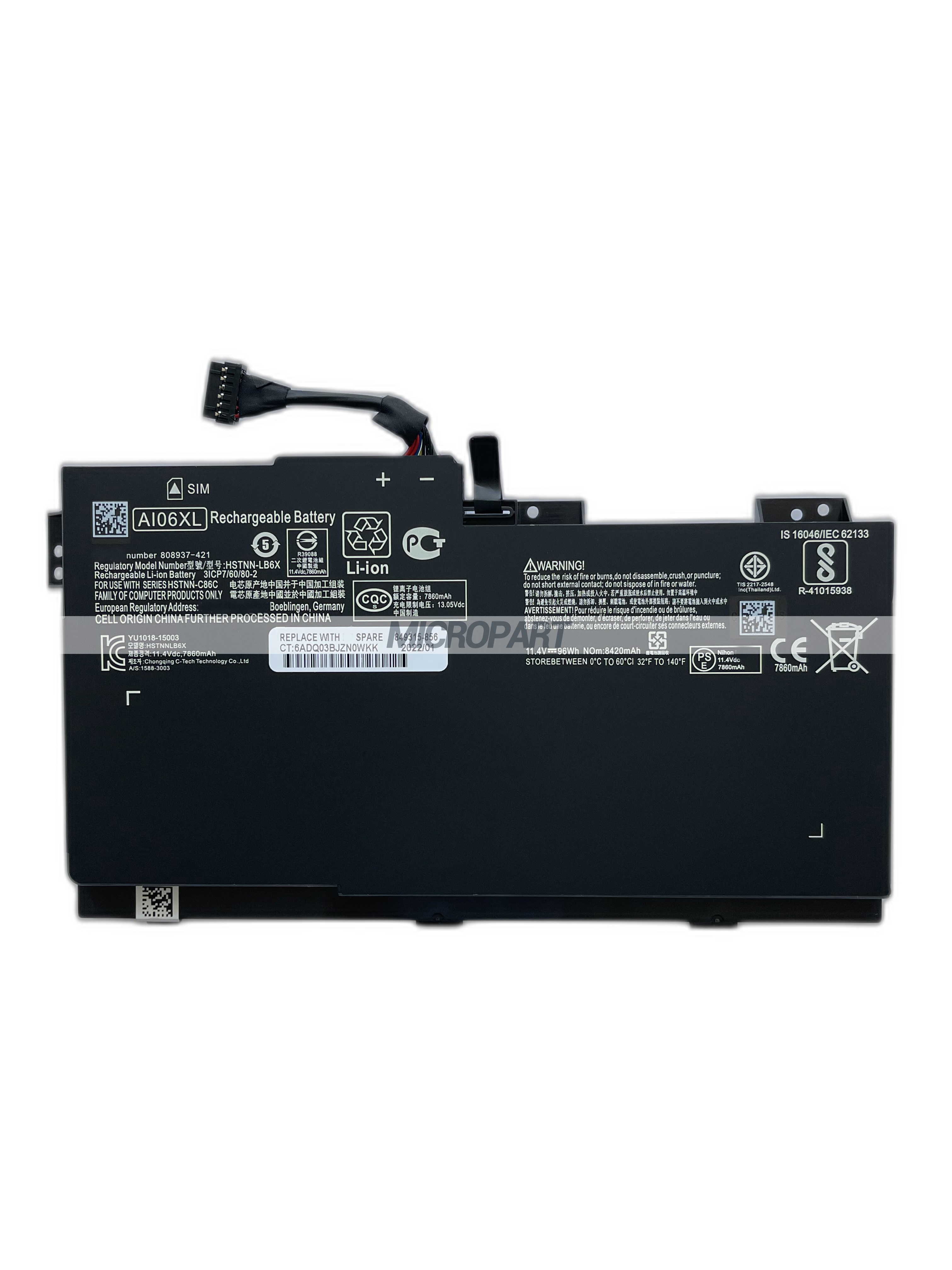 AI06XL 808397-421 HSTNN-C86C Laptop Battery Replacement for ZBook 17 G3 Series