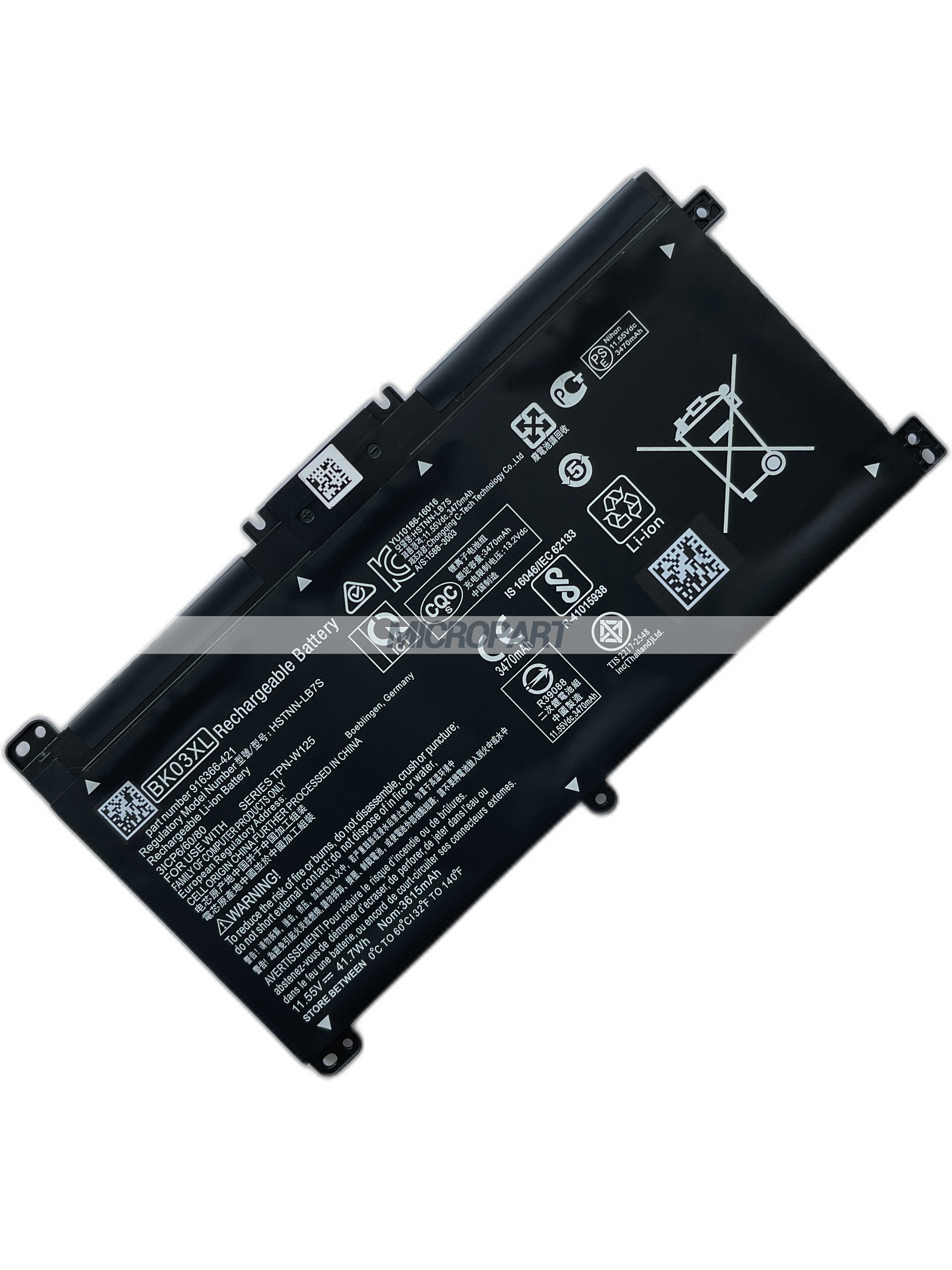 BK03XL 916366-421 HSTNN-LB7S Laptop Battery Replacement for Pavilion x360 14-baxxxxx Series