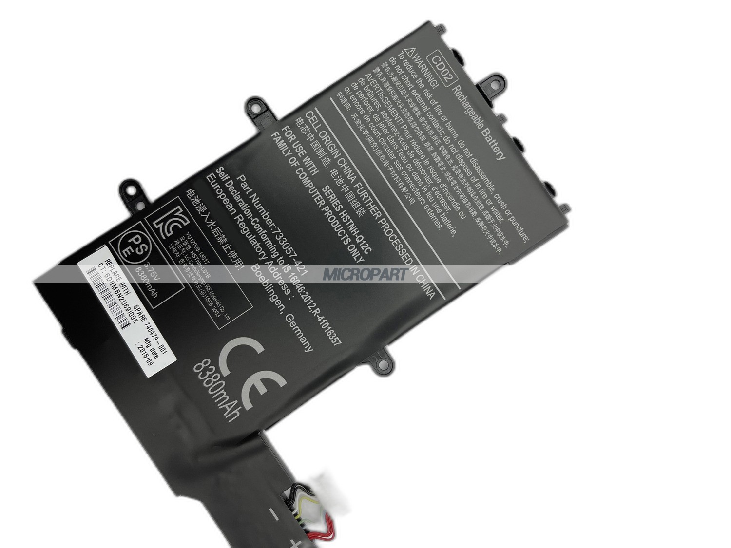 CD02 733057-421 740479-001 HSTNH-L01B Laptop Battery Replacement for Pro Tablet 610 Pro Tablet 610 G1