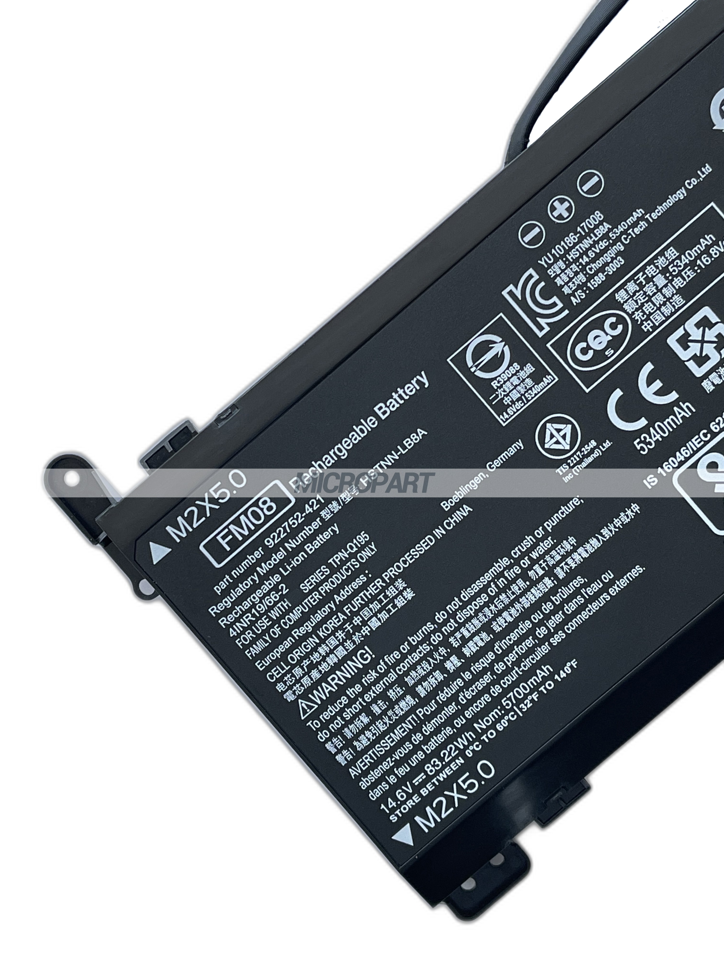 FM08 922752-421 HSTNN-LB8A Laptop Battery Replacement for Omen 17-anxxxxx Series