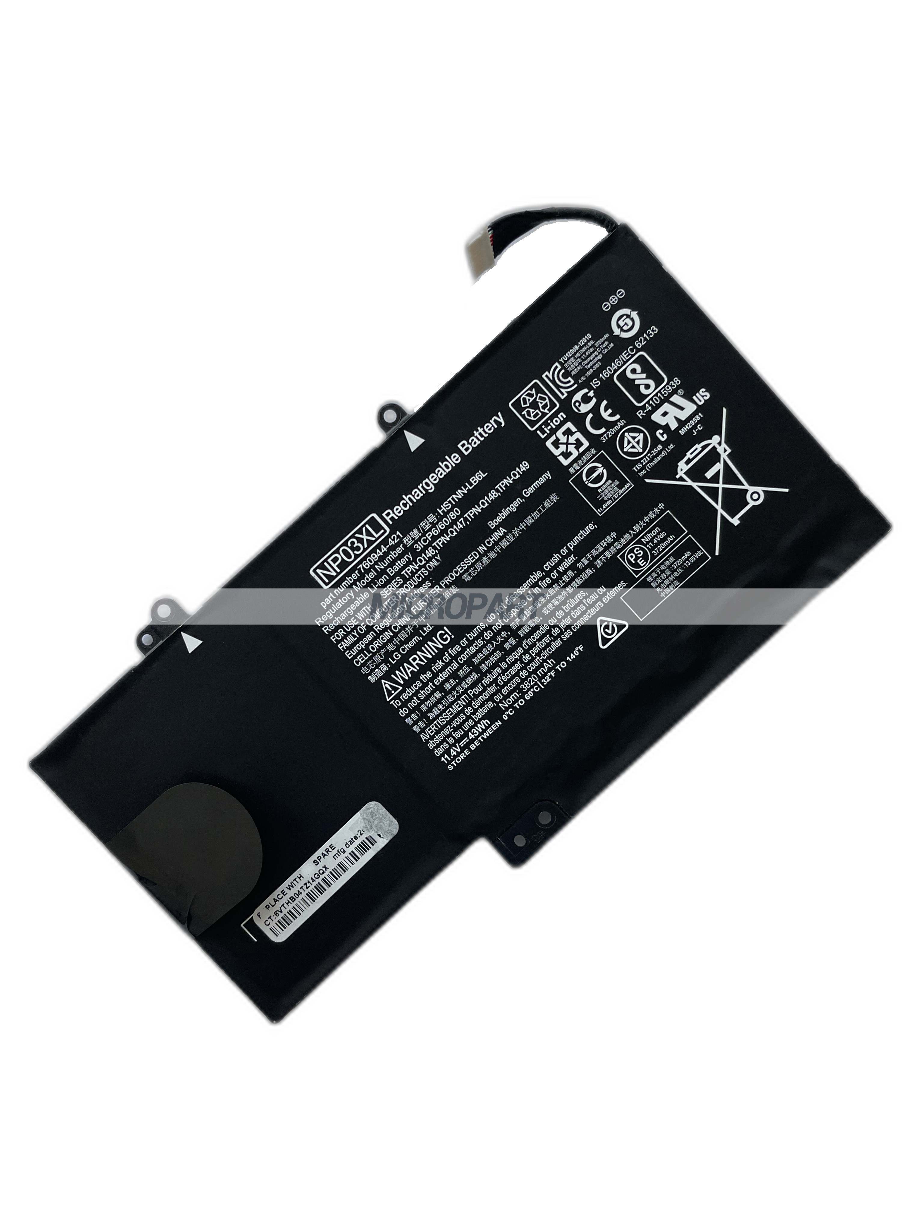 NP03XL 760944-421 HSTNN-LB6L Laptop Battery Replacement for Envy x360 15-u010dx Envy x360 15-u050ca Envy x360 15-u337cl Pavilion x360 13-a010dx