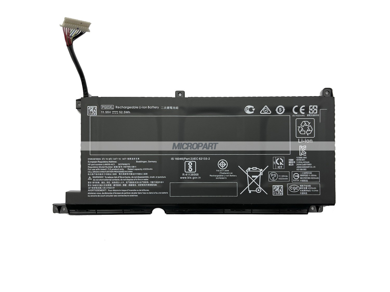 PG03XL HSTNN-OB1I L48430-AC1 Laptop Battery Replacement for Pavilion Gaming 15