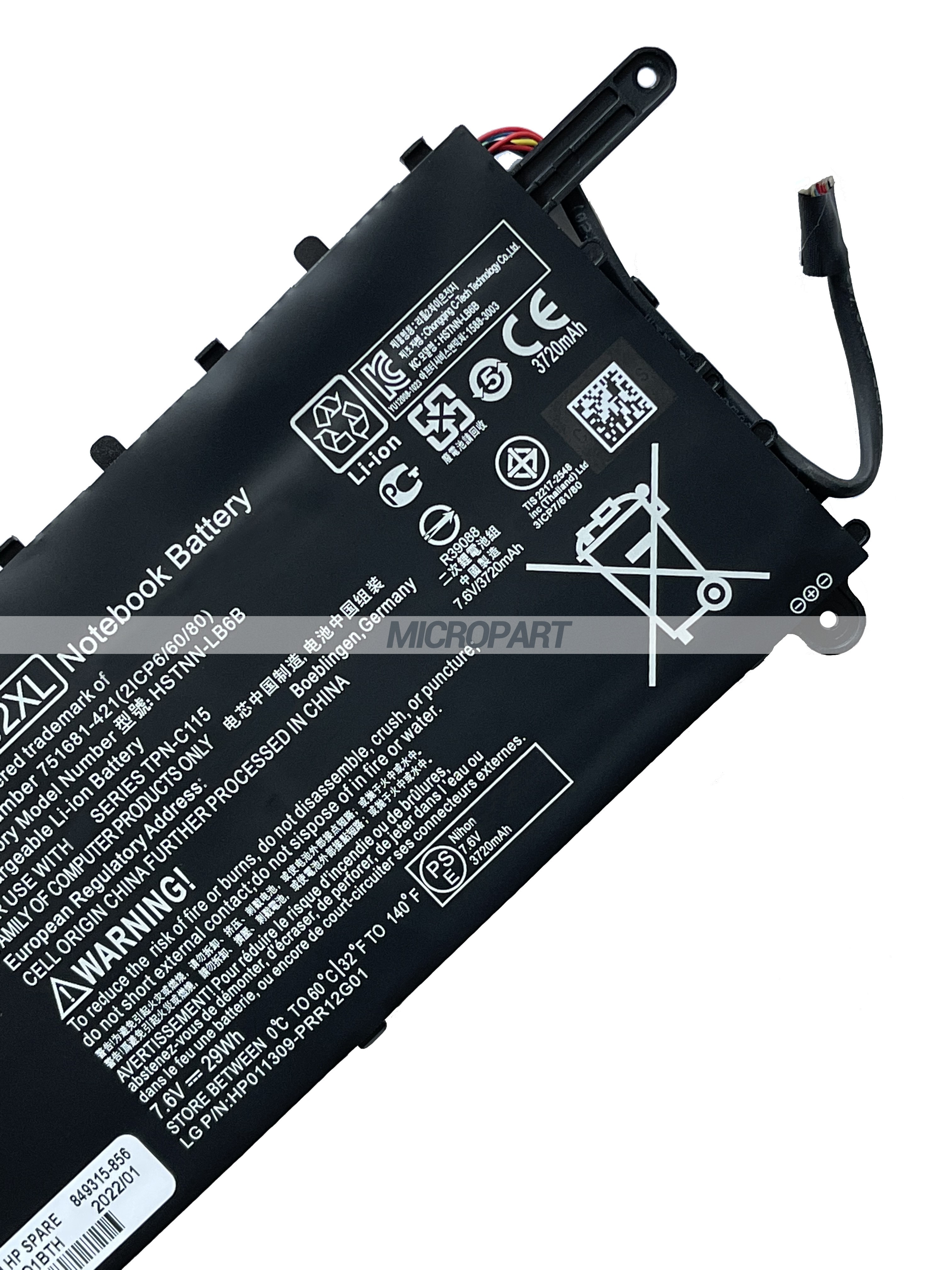 PL02XL 751681-421 HSTNN-LB6B Laptop Battery Replacement for Pavilion x360 11-n Series