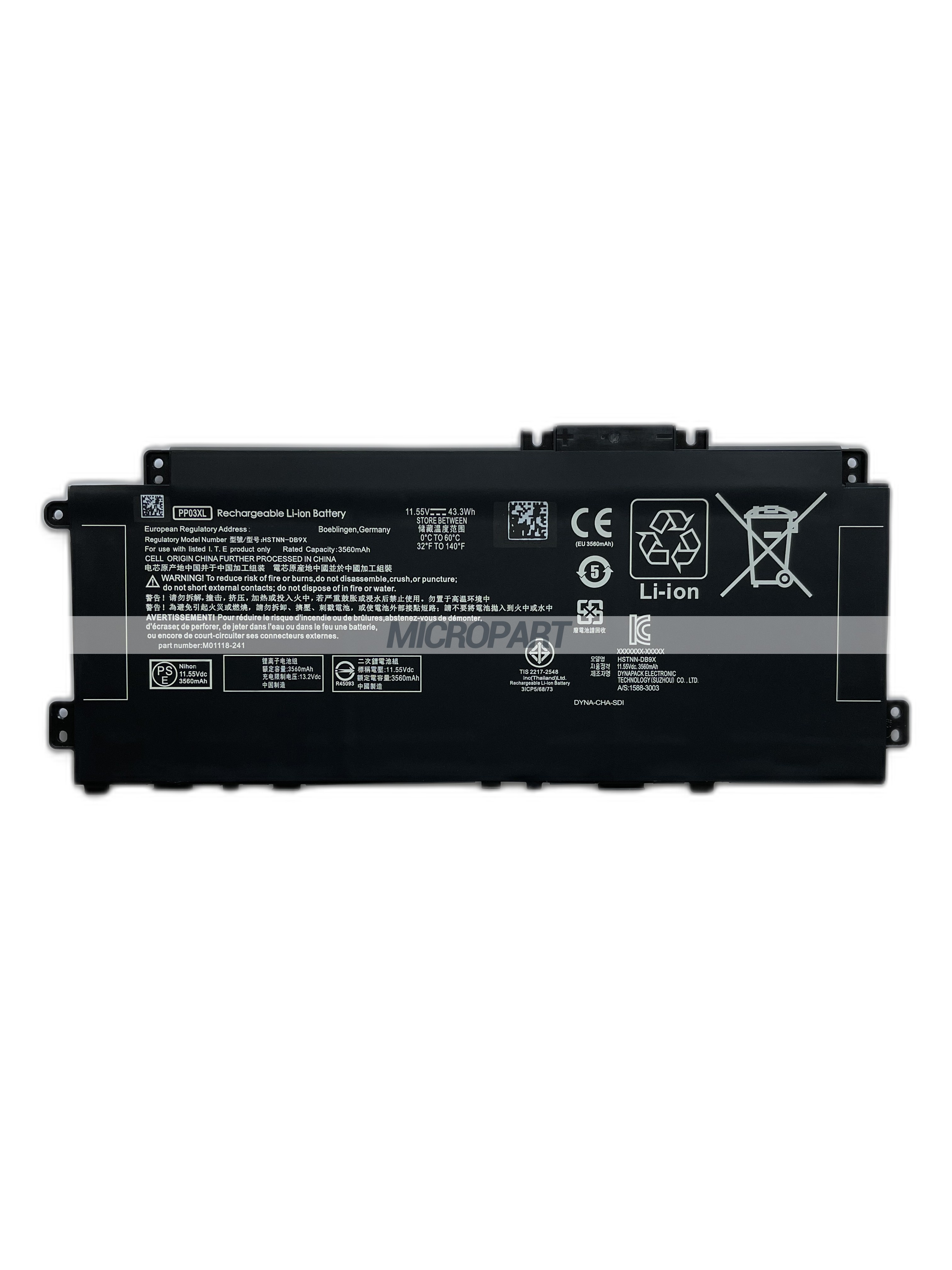 PP03XL M01118-421 HSTNN-DB9X Laptop Battery Replacement for Pavilion 13-bb