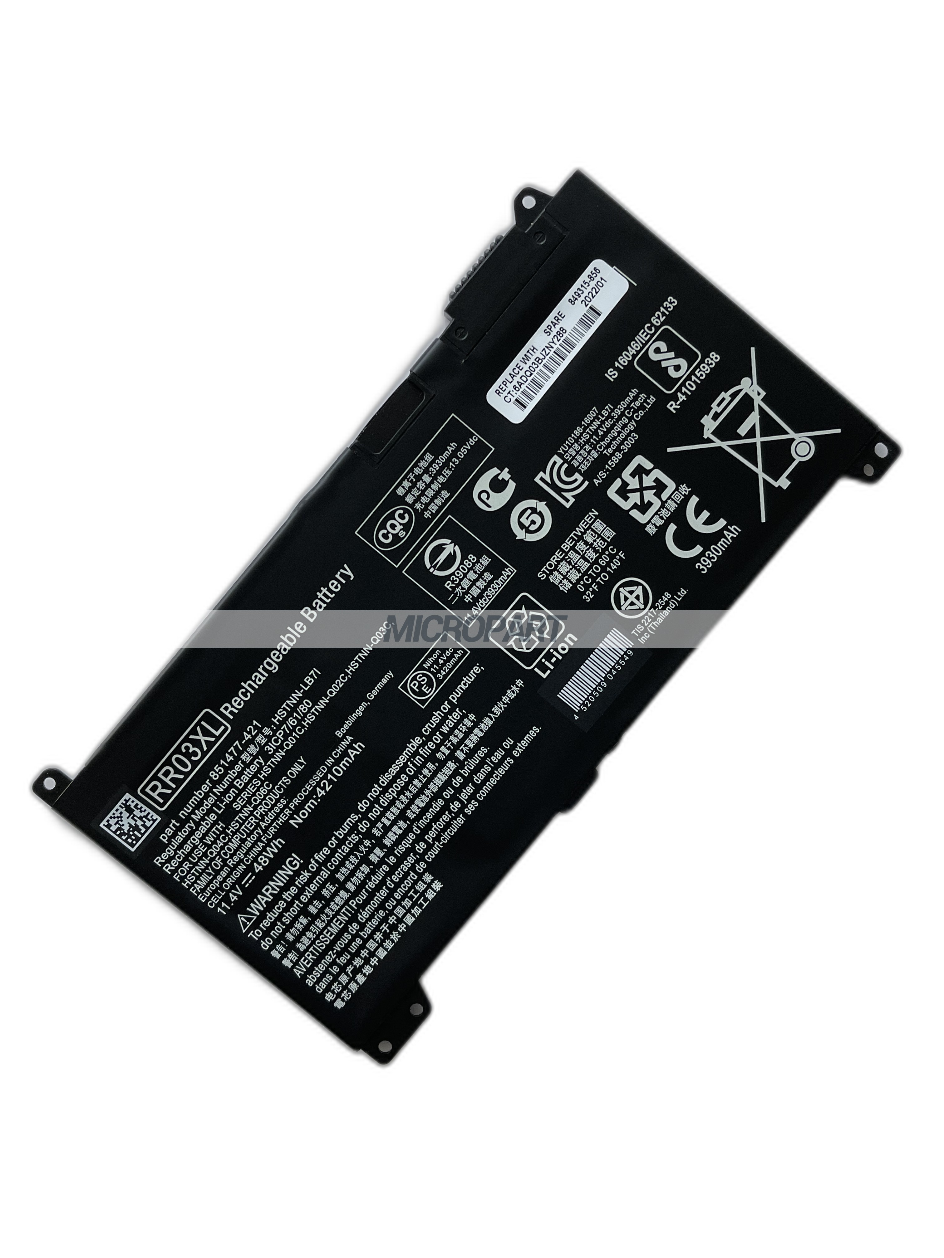 RR03XL 851477-421 HSTNN-LB7I Laptop Battery Replacement for ProBook 430 G4 G5 440 G4 G5 450 G4 G5 455 G4 470 G4 G5 Zhan 66 Pro 13 G1 G2
