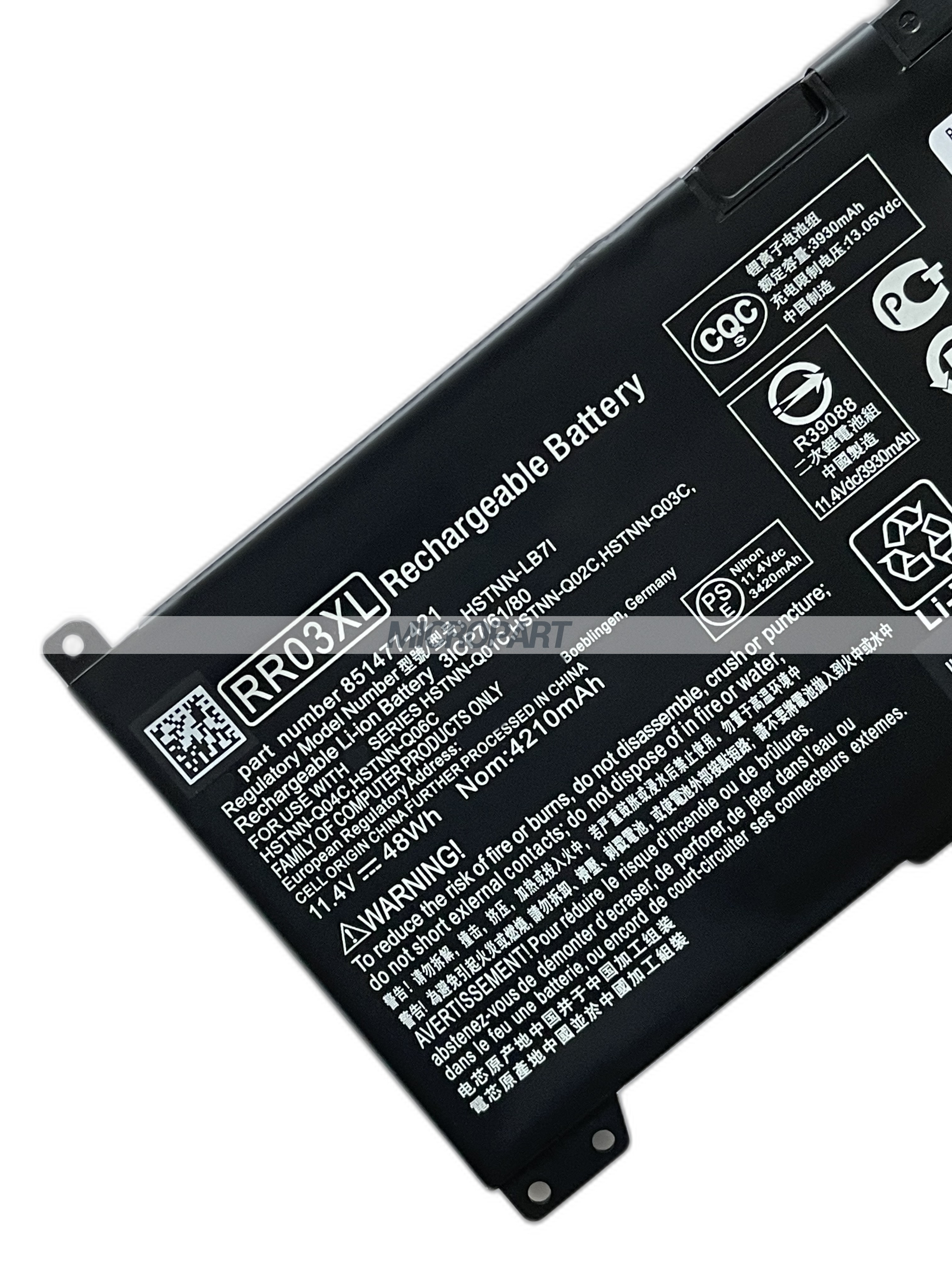 RR03XL 851477-421 HSTNN-LB7I Laptop Battery Replacement for ProBook 430 G4 G5 440 G4 G5 450 G4 G5 455 G4 470 G4 G5 Zhan 66 Pro 13 G1 G2