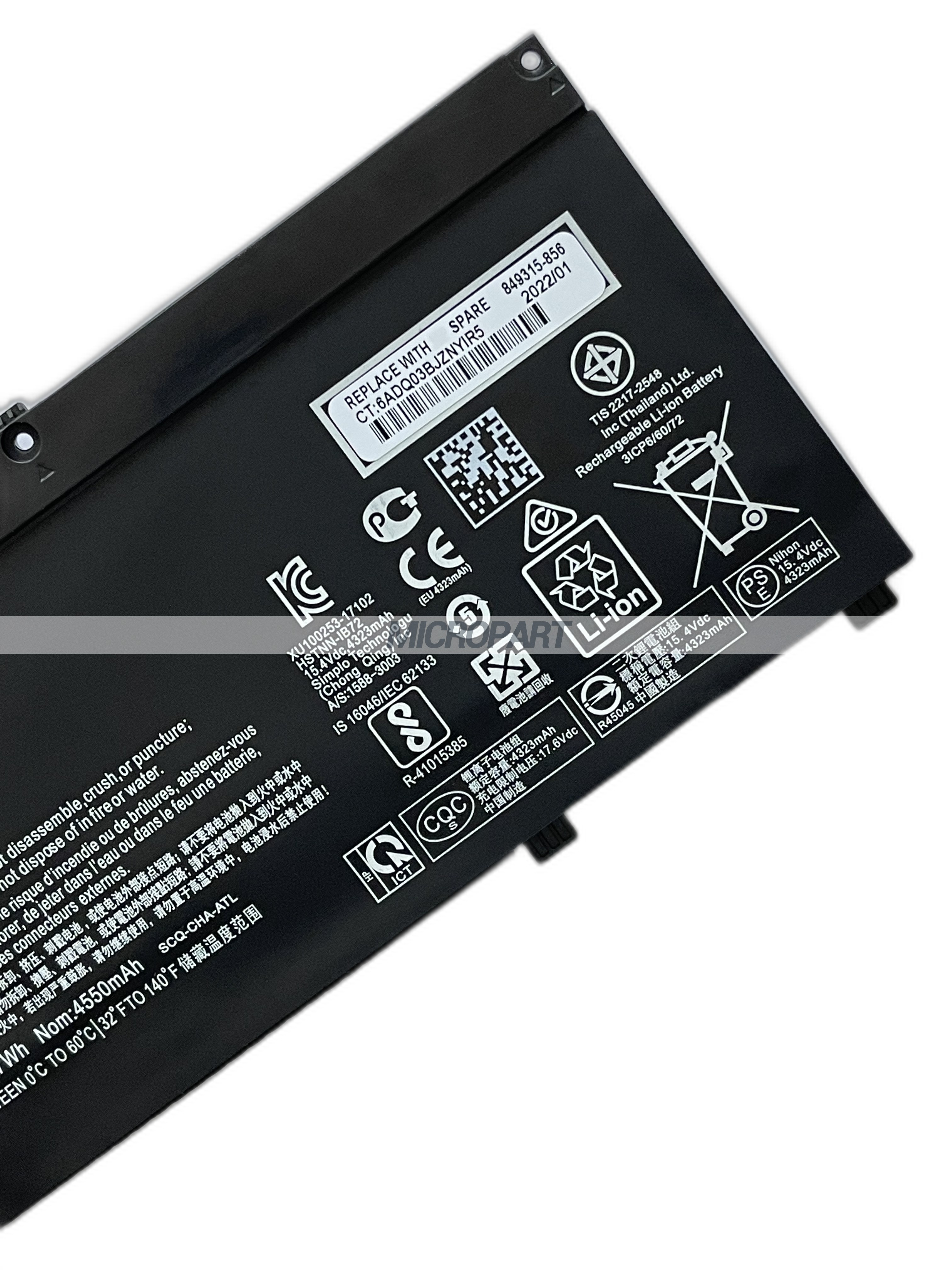 SR04XL 917678-171 HSTNN-1B7Z Laptop Battery Replacement for Omen 15-ce Series Pavilion 15-cx Series