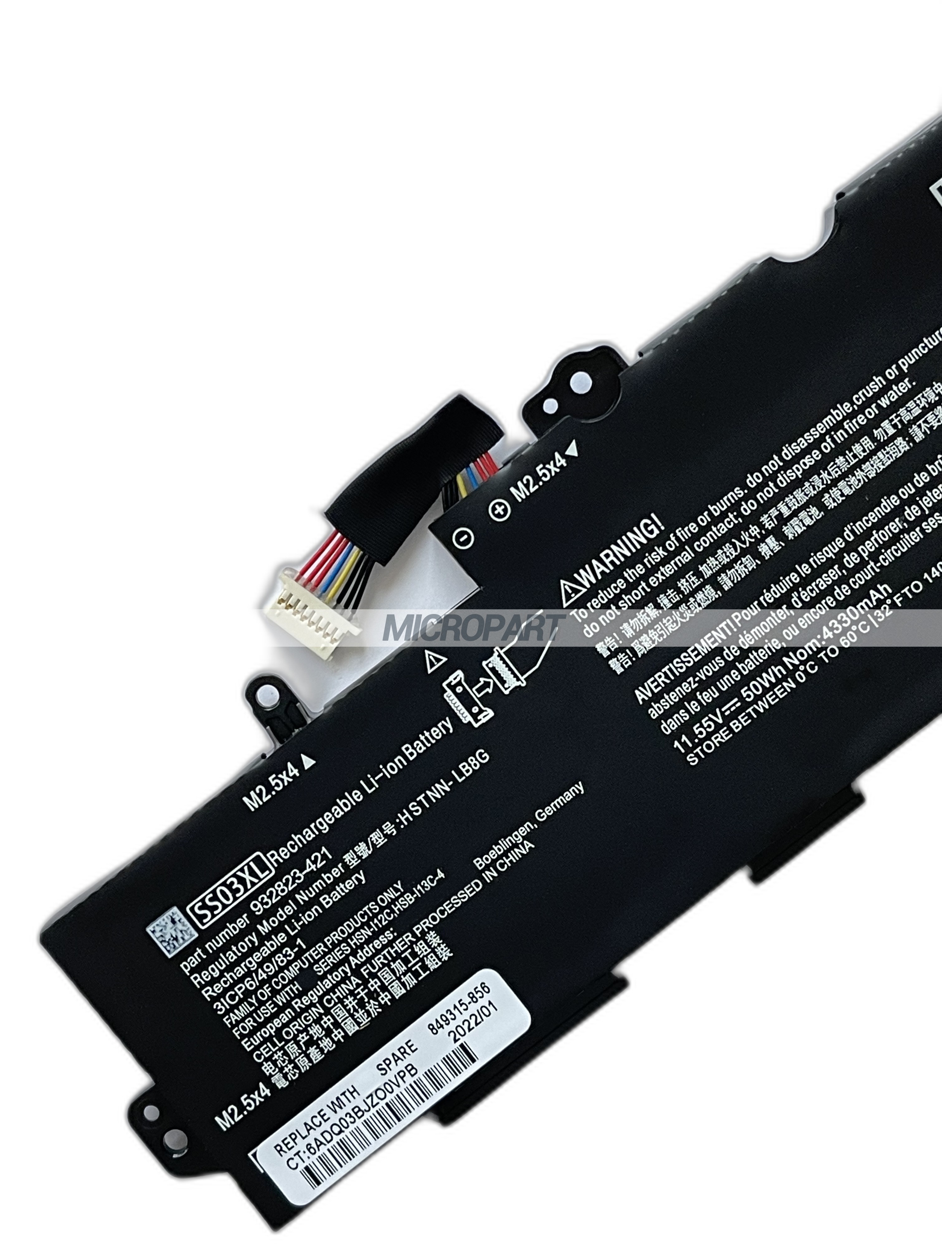 SS03XL 932823-421 HSTNN-LB8G Laptop Battery Replacement for Elitebook 730 G5 735 G5 740 G5 745 G5 755 G5 830 G5 840 G5 ZBook 14u G5