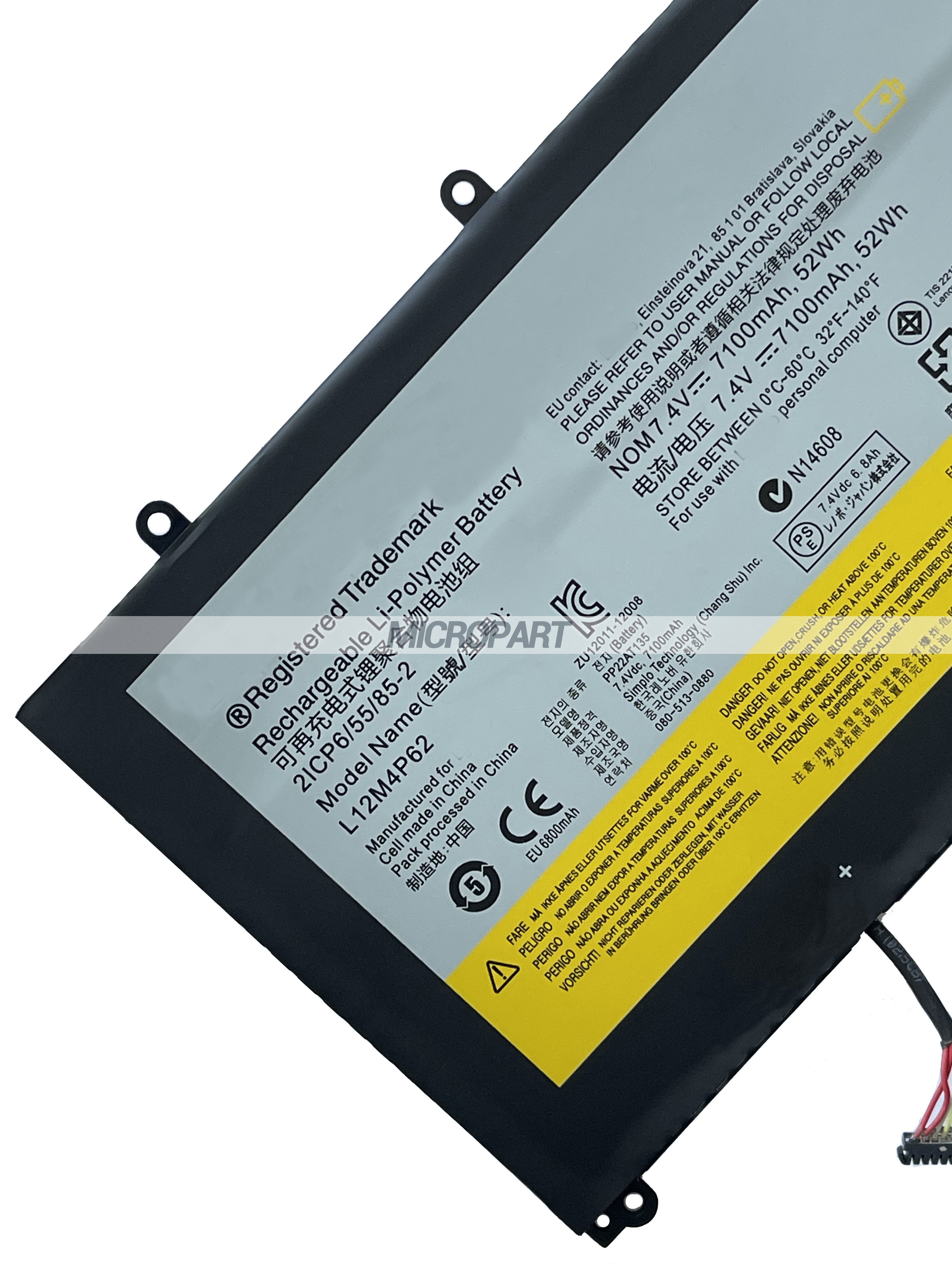 L12M4P62 L12L4P62 Laptop Battery Replacement for IdeaPad U330 U330p U330 Touch U430 U430p U430 Touch U530 Touch